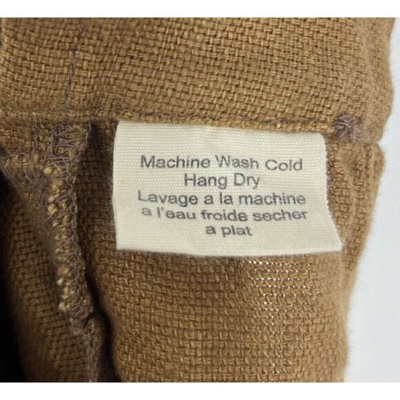 Beaton Linen Overalls Size XS Womens Brown Slip On Pocket Pants Canada Lagenlook - Picture 10 of 11